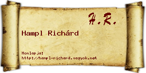 Hampl Richárd névjegykártya
